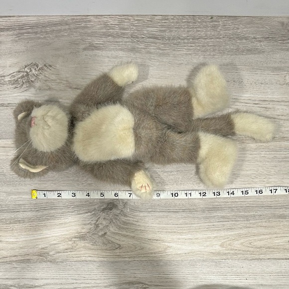 Vintage 1998 Boyds Collection Ltd Brown Cream 14" Plush Cat Blue Eyes Jointed - Picture 3 of 6